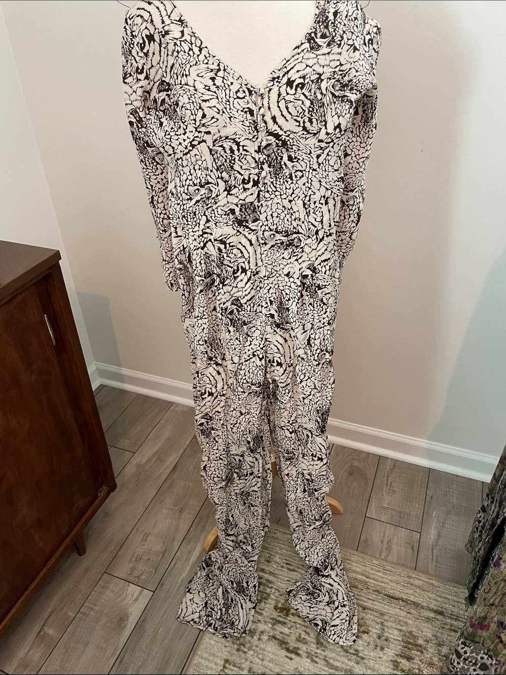 Flynn Skye Brown and White Floral Print Jumpsuit